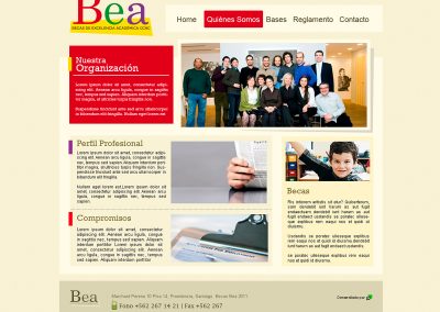 Maqueta Sitio Web Becas BEA
